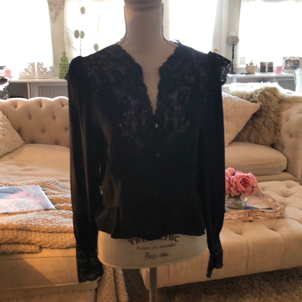 Haute hippie beautiful black blouse